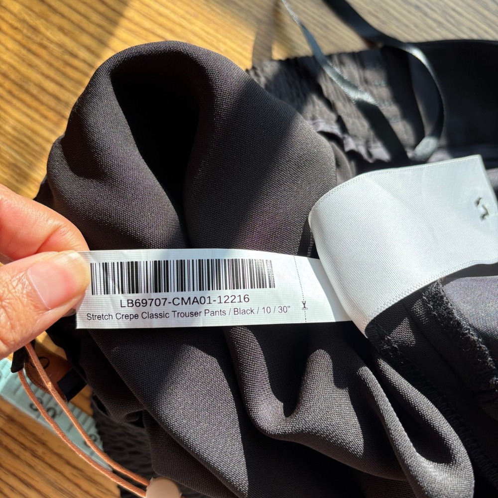Quince Stretch Crepe Classic Trouser Pants 10 Black Minimalist - Picture 13 of 16